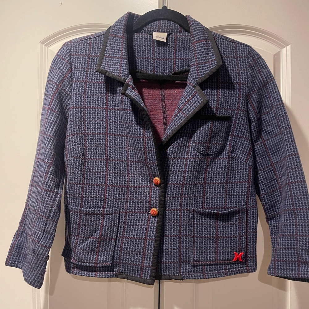 Hurley Women's Blue Plaid Jacket
